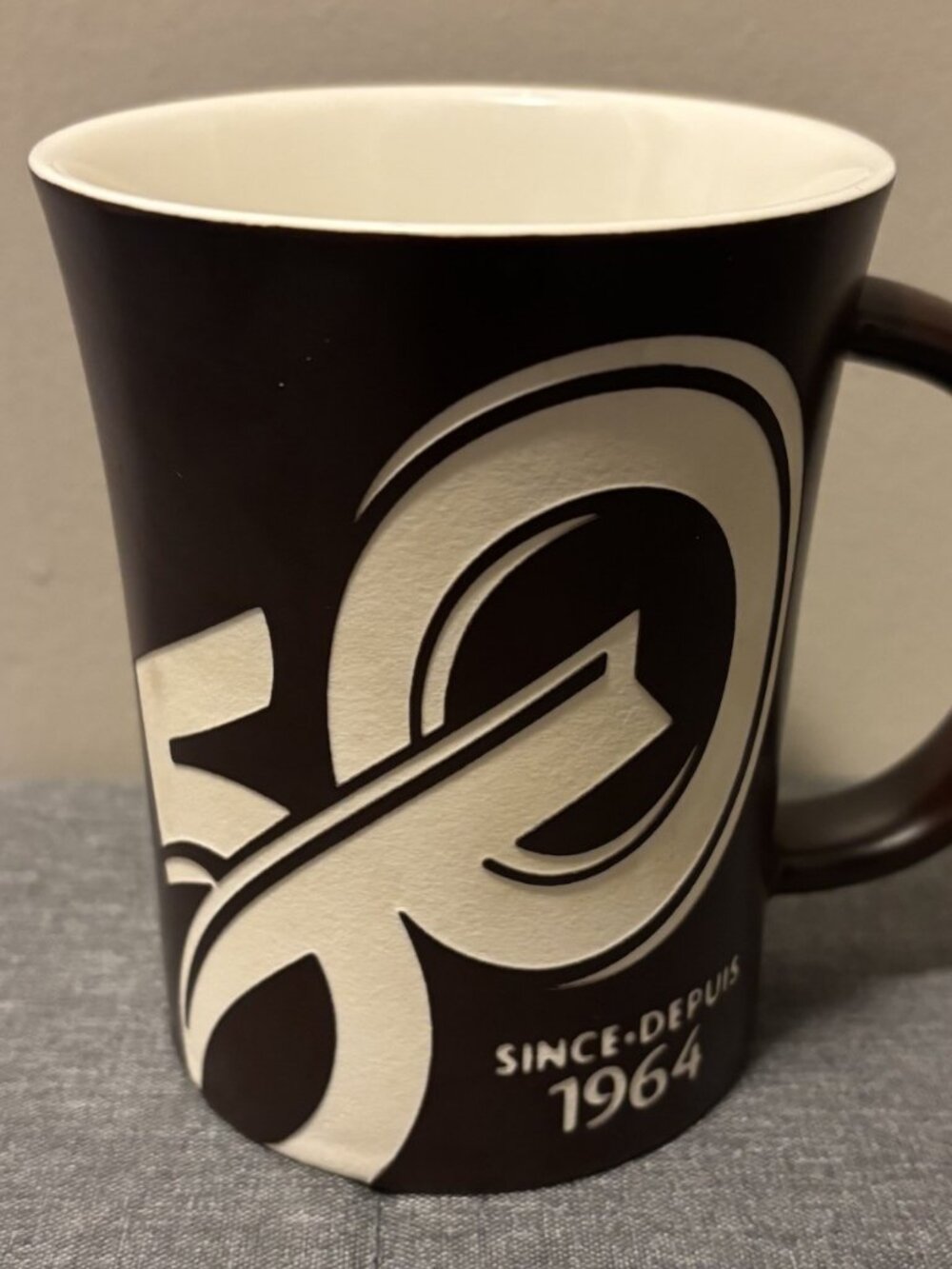 2014 Tim Hortons 50th Anniversary Limited Edition Etched Brown Coffee Mug
